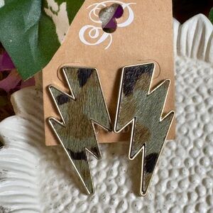 Camouflage Lightning Bolt Earrings